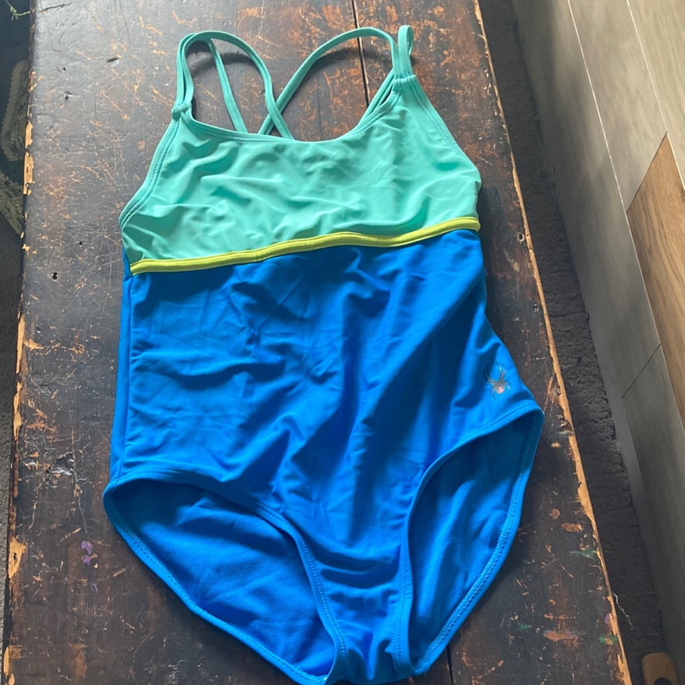 Colored one piece bathing suite